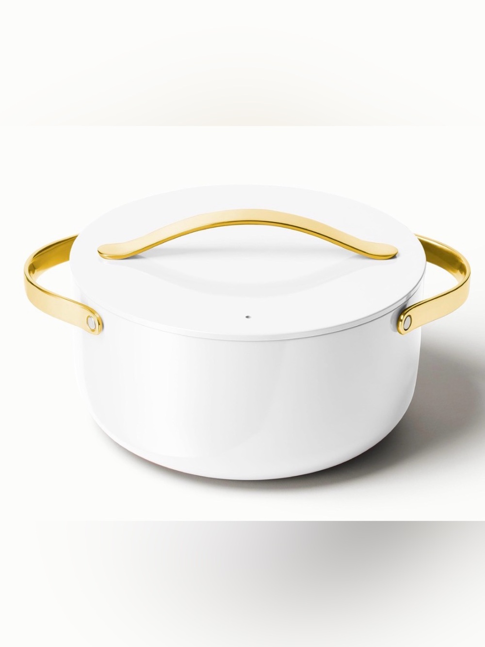 NIB Caraway 6.5-Quart White & gold Ltd edition Dutch Oven with 10.5” Lid $185